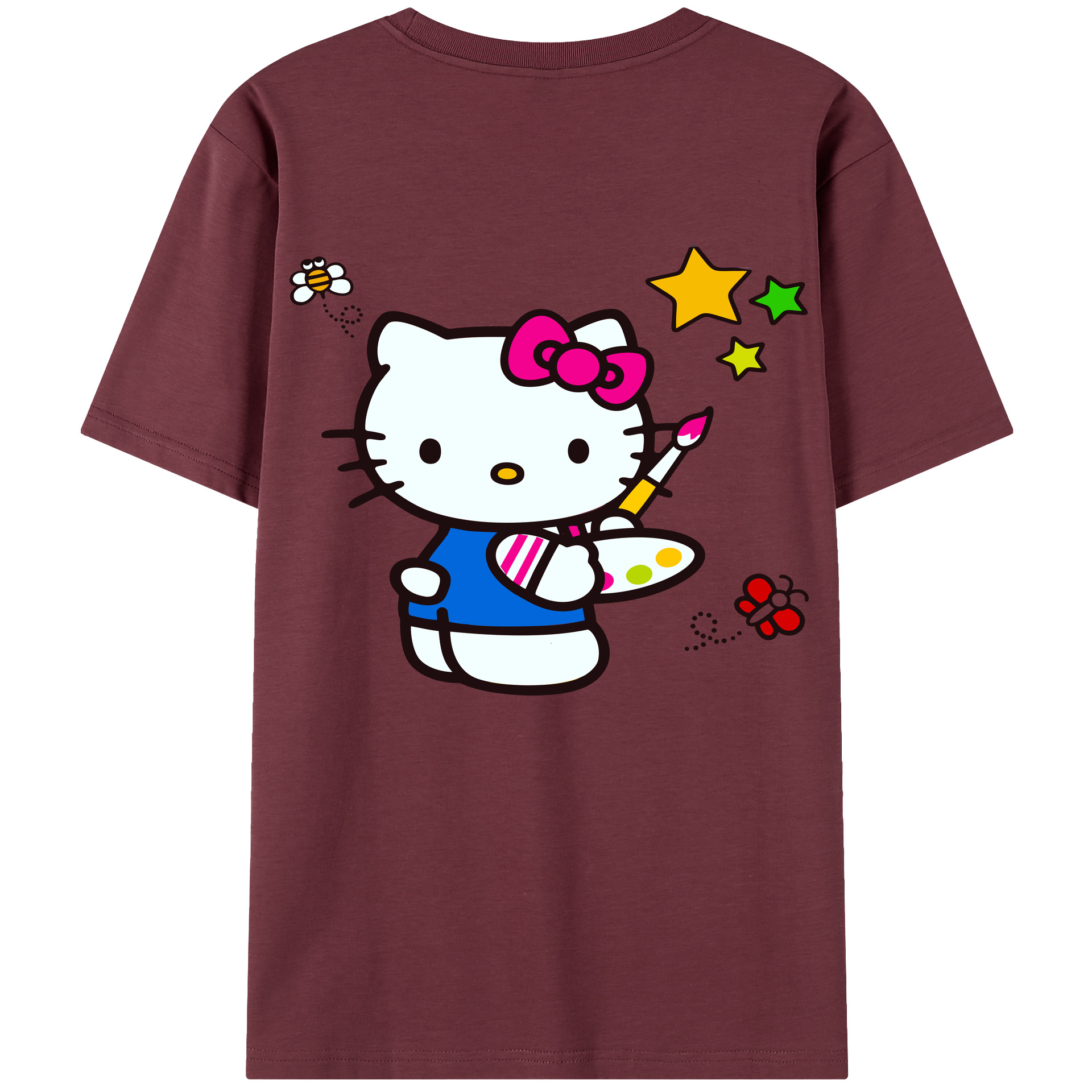 （画像用） Hello Kitty ハローキティ 綿100％半袖Tシャツ（背面プリント）